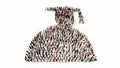 Concept or conceptual large gathering of people forming the image of a graduate cap on white background. A 3d illustration Royalty Free Stock Photo