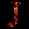 Red hot burning fire font in red and orange flames Royalty Free Stock Photo