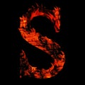 Red hot burning fire font in red and orange flames