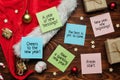 The concept of congratulations and wishes for the new year and christmas Royalty Free Stock Photo