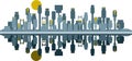 Connected City Skyline Concept Vector