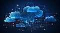 The Concept of Connected Clouds: Stock Images in Blue and Gray