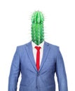 The concept of conservatism. A hollow costume with a head of cactus Royalty Free Stock Photo