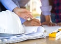 Concept construction builder and contractor teamwork, Architect / engineer people discussing in meeting. Royalty Free Stock Photo