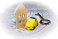The concept of construction of houses on a turn-key basis Royalty Free Stock Photo