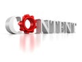 Concept CONTENT text with red work cogwheel gear Royalty Free Stock Photo