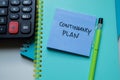 Concept of Contigency Plan write on sticky notes isolated on Wooden Table