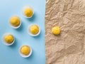 Top view on round yellow sweets. Royalty Free Stock Photo