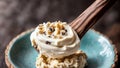 Cookie Dough on a Wooden Spoon.AI Generated