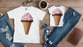 Cool and Sweet Celebrate National Ice Cream Cone Day with a Stylish T Shirt.AI Generated