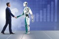 Concept of cooperation between humans and robots Royalty Free Stock Photo