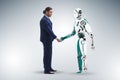 Concept of cooperation between humans and robots Royalty Free Stock Photo