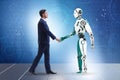 Concept of cooperation between humans and robots Royalty Free Stock Photo