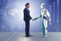 Concept of cooperation between humans and robots Royalty Free Stock Photo