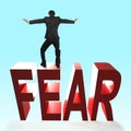 Concept of courage, overcoming fear and adversity.