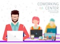 Concept of the coworking center. Royalty Free Stock Photo