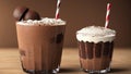 Creamy Delight A Toast to National Chocolate Milkshake Day.AI Generated