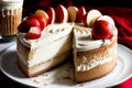 Creamy and Dreamy Savor the Delights of Apple Cream Cheese Cake.AI Generated