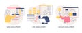 The concept of creating a site. Software solution. Web development. CMS system. Programming metaphor. PHP. Modern Flat Royalty Free Stock Photo