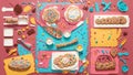 Creative Confections A Colorful Vector Art Cookie Decorating Kit for National Chocolate Ch.AI Generated