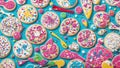 Creative Confections A Colorful Vector Art Cookie Decorating Kit for National Chocolate Ch.AI Generated