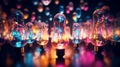 Concept for creative inspiration featuring vibrant liquid glass lightbulbs