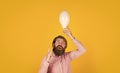 concept of creativity. man just inspired. economy of electricity. bright minded hipster. creative inspiration. light Royalty Free Stock Photo