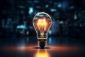 Concept of creativity outlined by a glowing light bulb in 3D rendering