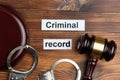 The concept of Criminal record in court cases