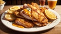 Crispy Delights A Mouthwatering Chicken Fry Up for National Fried Chicken Day.AI Generated