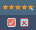 Concept for customer review. Check list icons.