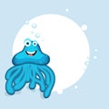 Concept of cute cartoon of jelly fish Royalty Free Stock Photo