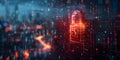 Enhancing Cybersecurity with a Digital Lock: Safeguarding Against Online Threats and Hackers.