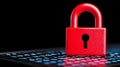 Concept of cybersecurity and safeguarding data. Stock.