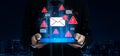 Email security alert for phishing, spam, and malware threats in communication. Fermion Royalty Free Stock Photo