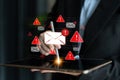 Email security alert for phishing, spam, and malware threats in communication. Fermion Royalty Free Stock Photo