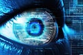 Concept cyberspace future computer eye secure scan digital vision interface futuristic protection technology Royalty Free Stock Photo