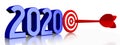 2020 concept - darts - 3D rendering Royalty Free Stock Photo
