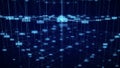 The concept of data connection in the blockchain network. Digital cyberspace data flow background. Network connections structure. Royalty Free Stock Photo
