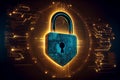 Concept for data privacy.conceptual cyber security encryption. Generative AI