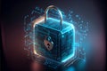 Concept for data privacy.conceptual cyber security encryption. Generative AI