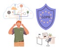 Concept of Data Privacy, GDPR Compliance, and Personal Information Management in Digital Spaces Royalty Free Stock Photo