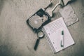 Concept of data recovery, reading data from corrupted hard drive.