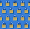 Concept Data Security or physical security: A seamlessly tileable image of an array of closed padlock