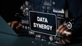 Concept of Data Synergy with Modern Analytics Dashboard and Hands on Laptop, Technology Background for Business and Royalty Free Stock Photo