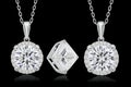 Dazzling Beauty Capturing the Brilliance of a Diamond Solitaire Necklace.AI Generated