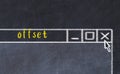 Concept of dealing with problem. Chalk drawing of closing browser window with caption offset Royalty Free Stock Photo