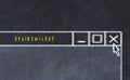 Concept of dealing with problem. Chalk drawing of closing program window with caption braintwister Royalty Free Stock Photo