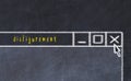 Concept of dealing with problem. Chalk drawing of closing program window with caption disfigurement Royalty Free Stock Photo