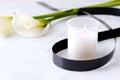 The concept of death and grief. Mourning candle Royalty Free Stock Photo